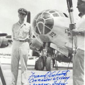 Frederick Ashworth with the Enola Gay. Courtesy of the Joseph Papalia Collection.